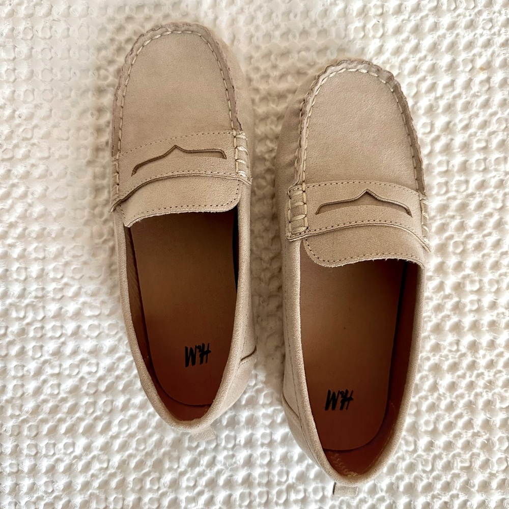 H&M tan loafers; size 12